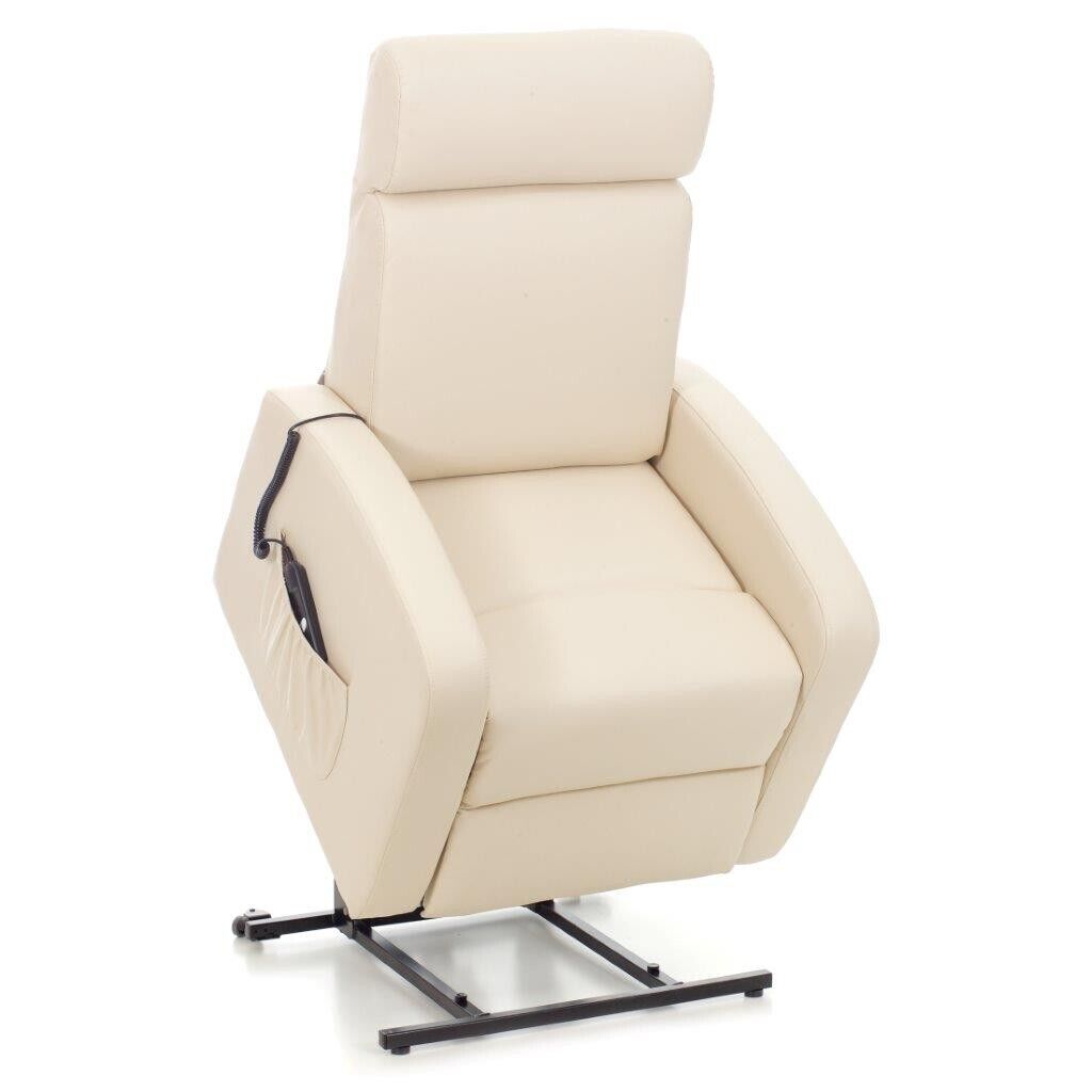 Poltrona reclinabile elettrica lift relax mod. katia finta pelle crema