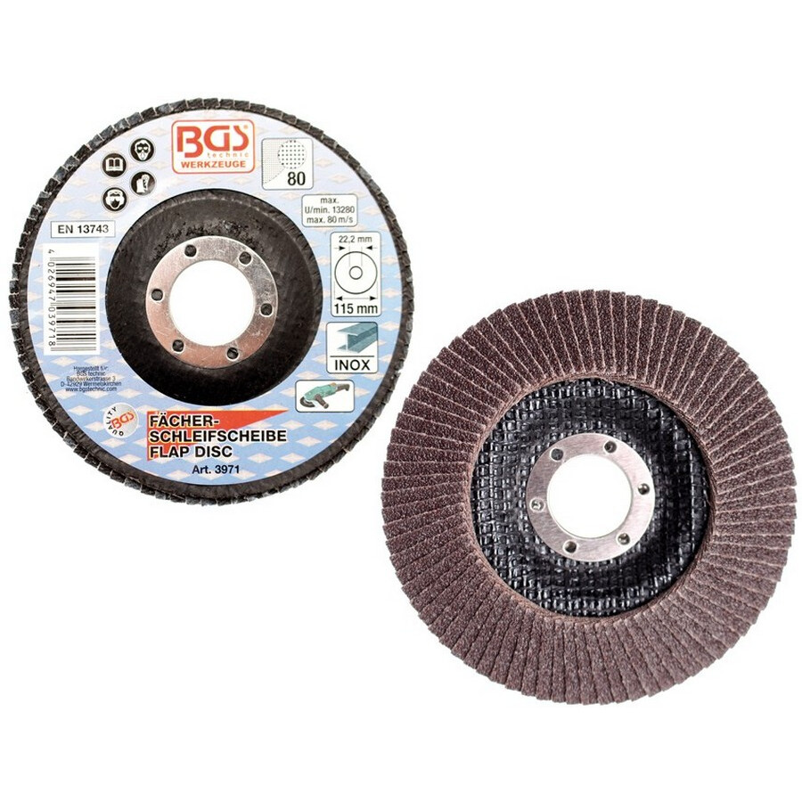 disco lamellare diam.115mm grana 80 - codice bgs3971 BGS officina