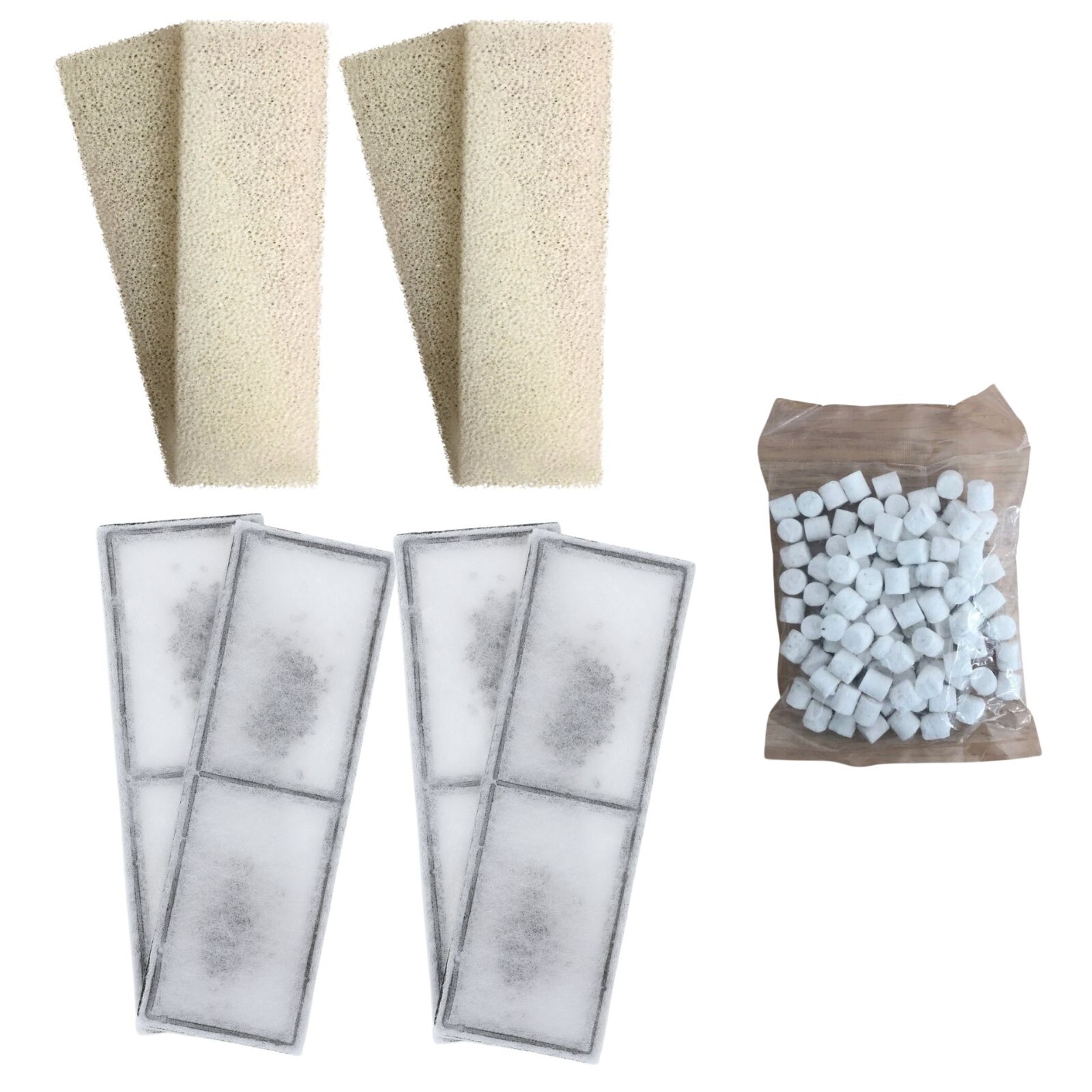 4 X Compatibili Fluval U3 Schiuma + Polymax Cartucce Filtro Interno Spugna