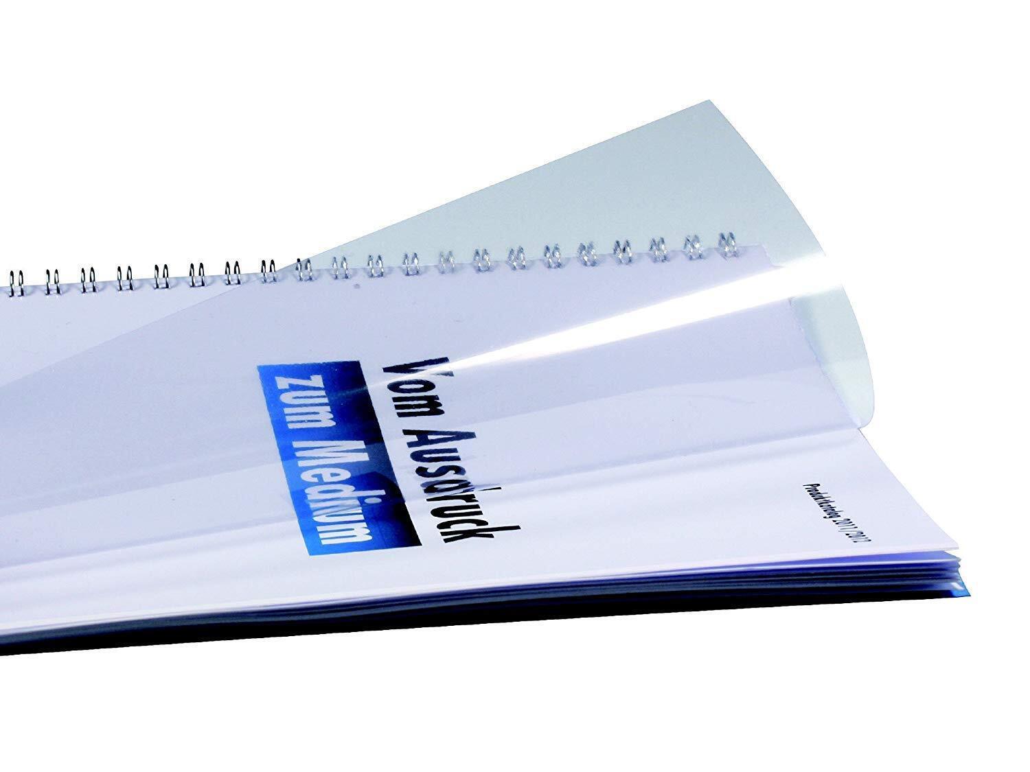R & B UMT015T Deckblätter Transparent Films A4 PVC 0.15 mm Thick, Clear (Pack of