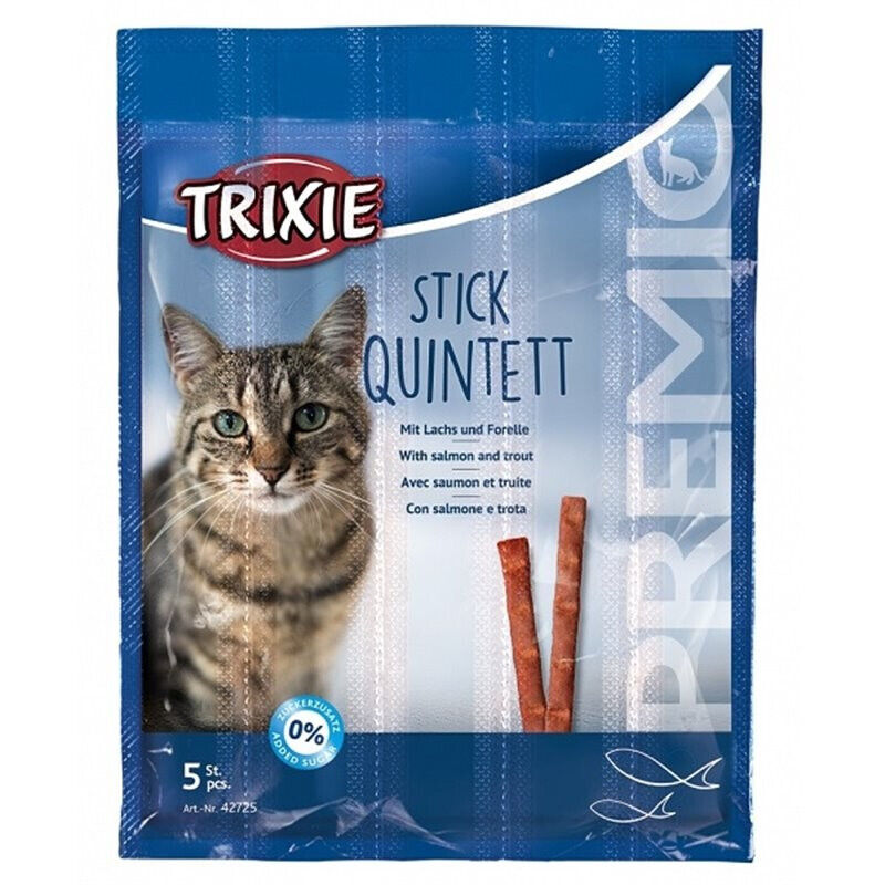 Trixie Gatto Premio Stick Quintett 5 x 5gr Salmone e Trota