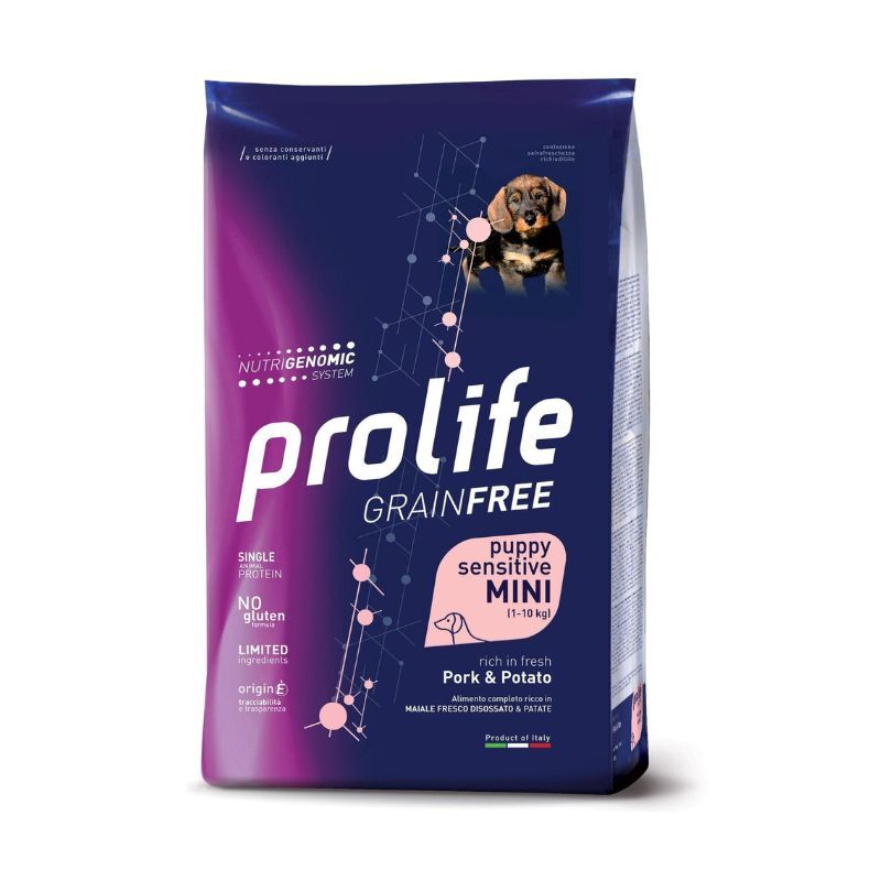 Prolife grain free puppy sensitive maiale e patate mini 2kg