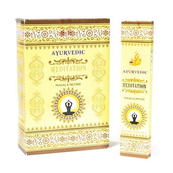 Incenso Masala Ayurvedico MEDITAZIONE 12 scatole da 15 Bastoncini Stick Ayurveda