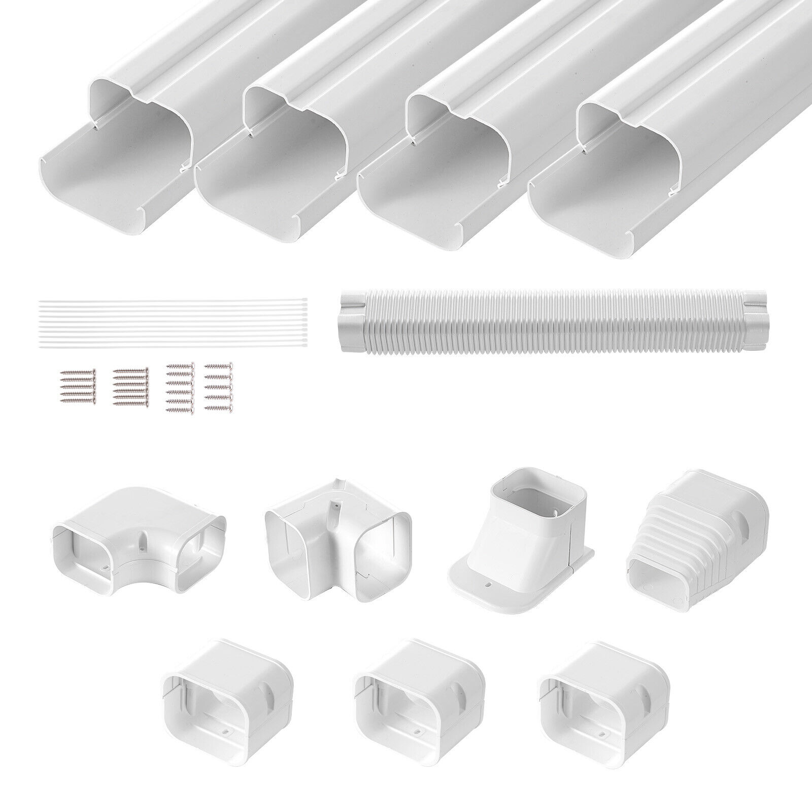 VEVOR Kit Copertura Tubo 75mm 4830mm per Mini Climatizzatore Centrale Split PVC