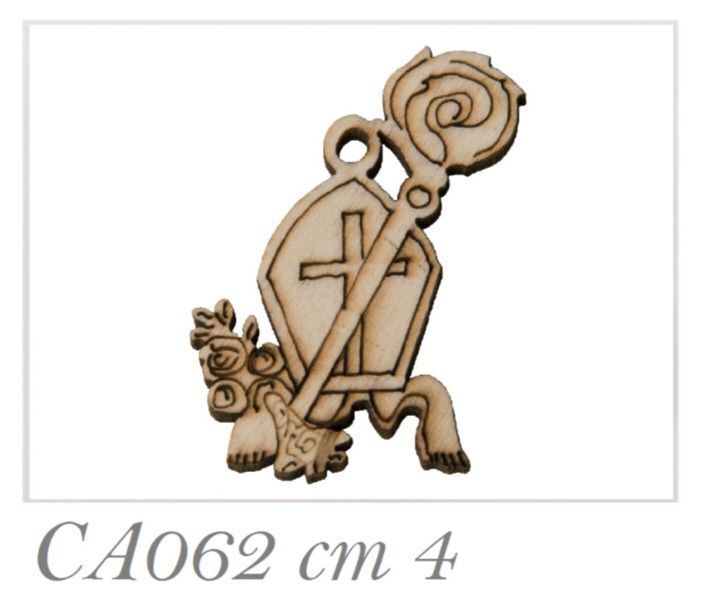 36 PEZZI cappello vescovo cresima in legno da 4 cm DECORAZIONE BOMBONIER 06UM