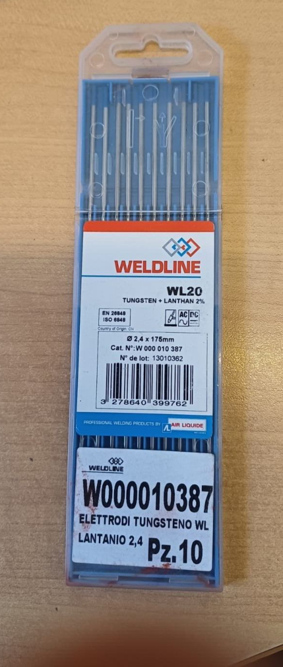 ELETTRODI WELDLINE WL20 TUNGSTENO + LANTANIO 2% O 2,4 X 175 MM