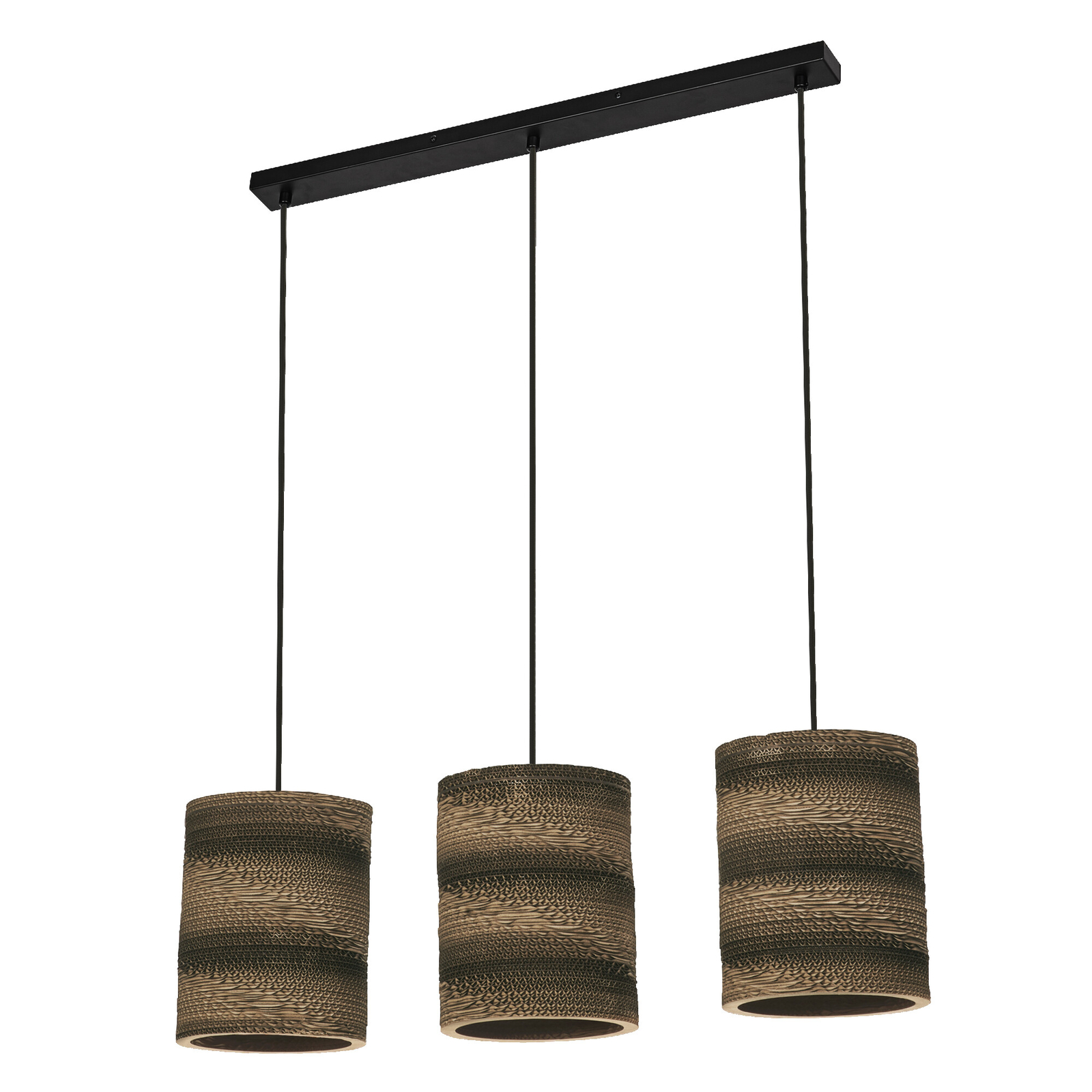 LEDVANCE Pendelleuchte 3-flammig Decor Cardboard Cylinder braun aus Wellpappe, E