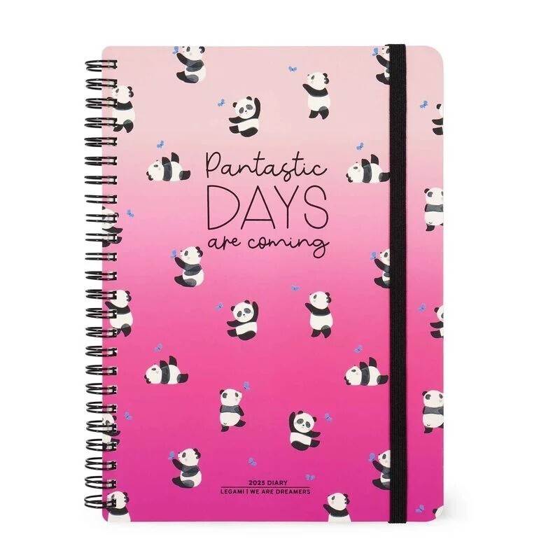 AGENDA 2025 legami SETTIMANALE spiralata 12 MESI large WEEK panda PANDASTIC DAYS