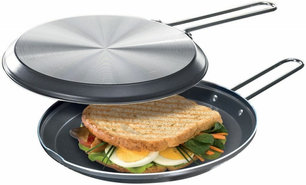 DOPPIA PADELLA ANTIADERENTE CM.18 FREE PFOA BASSA GIRA FRITTATA OMELETTE HAMBURG