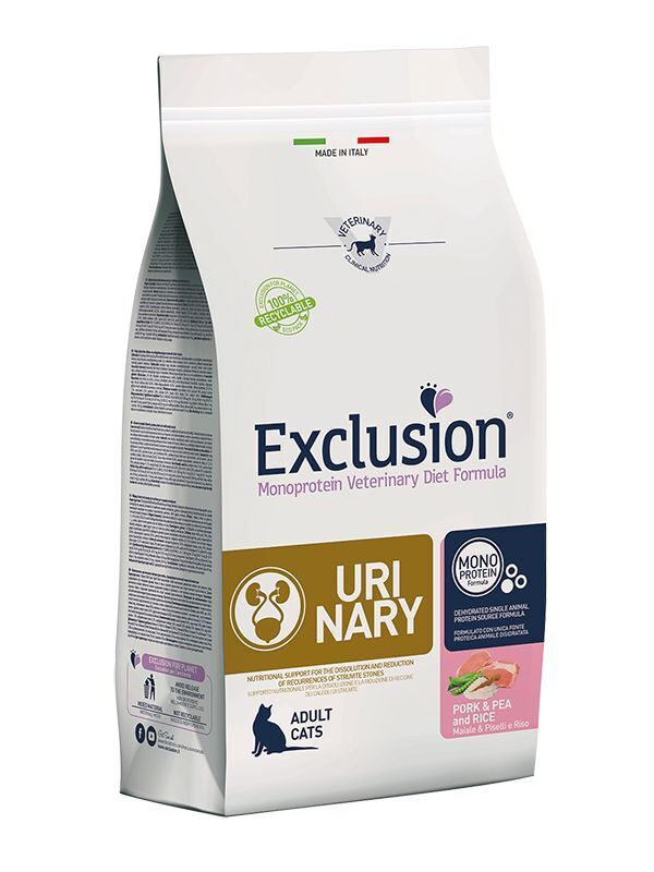 Exclusion Gatto Urinary 300gr Maiale Piselli e Riso