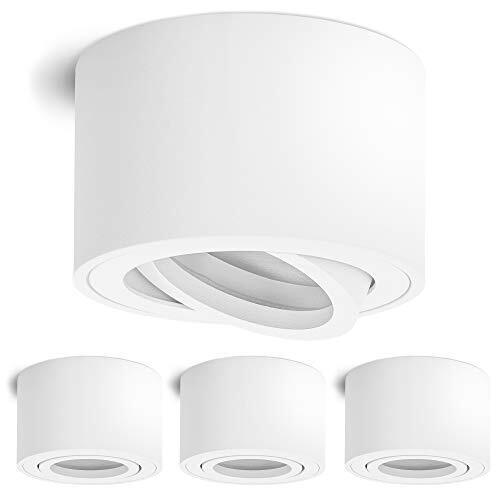 Linovum SMOL - 4 faretti extra piatti orientabili, rotondi, colore bianco (Q5r)