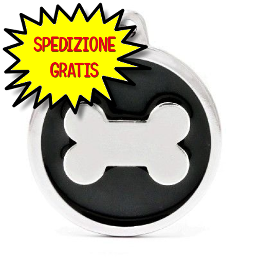 MY FAMILY MEDAGLIETTA BLACK BIG CIRCLE BONE   MFCH17BLACKBONE