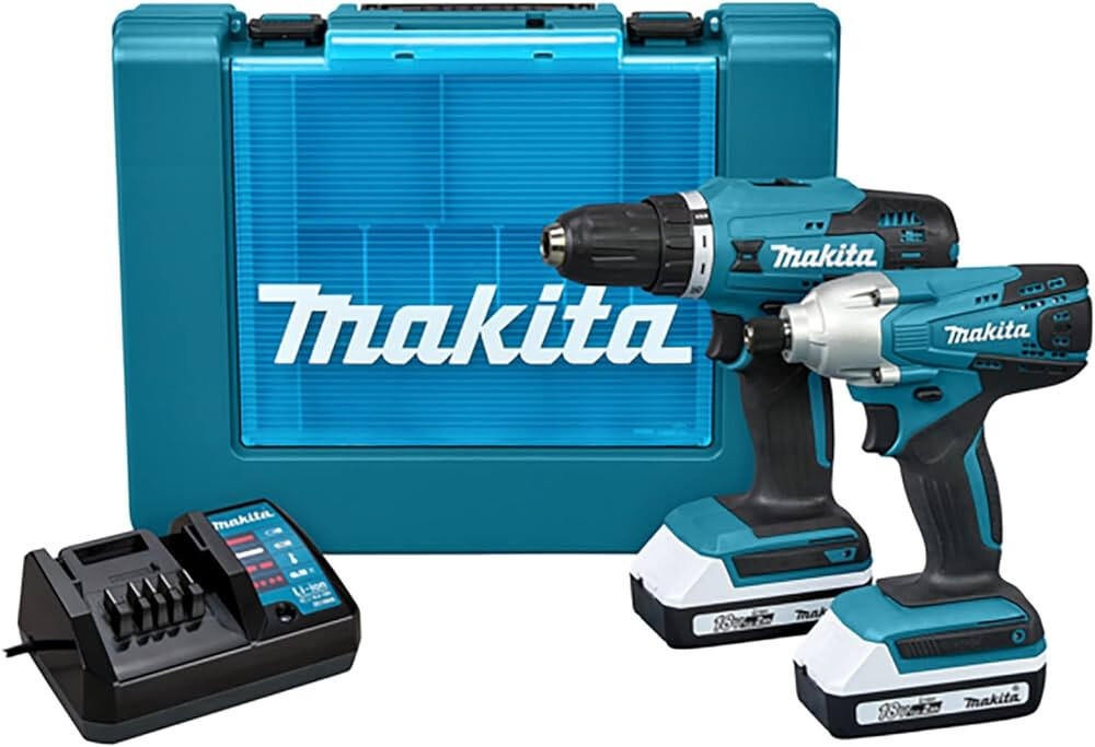 Makita DK18922A TD127DZ + HP488DZ + 2x Batteria 18V 2,0ah e caricatore Valigetta