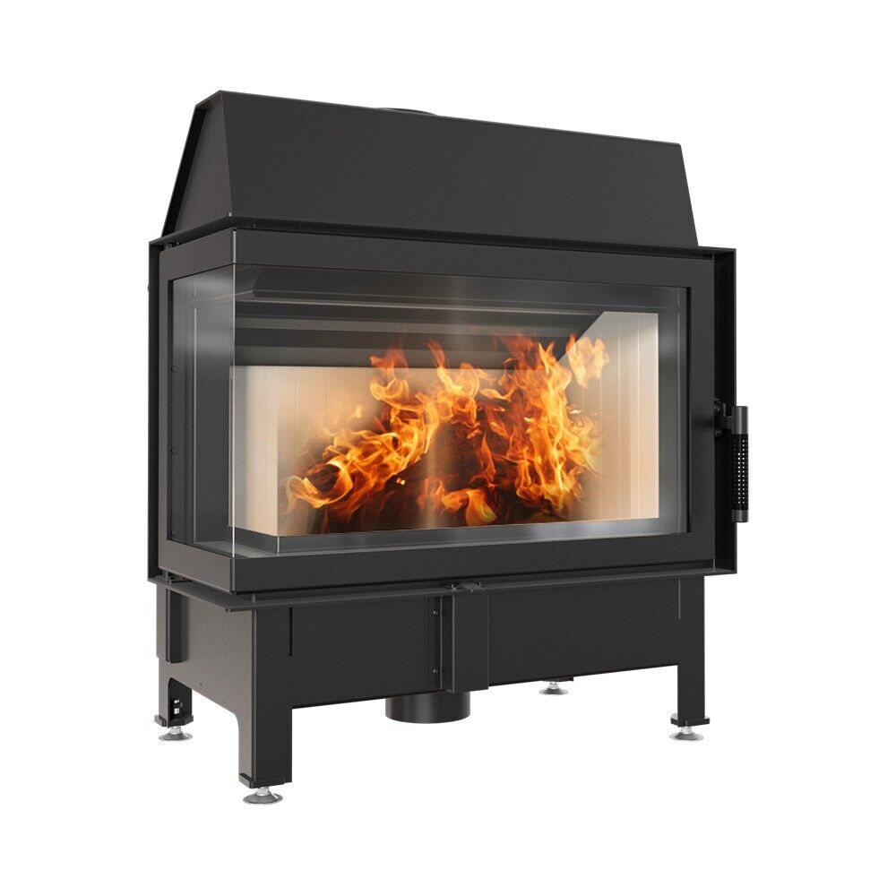 Camino in acciaio Kratki ZIBI sinistra 11kW Ø180 inserti per caminetti a legna