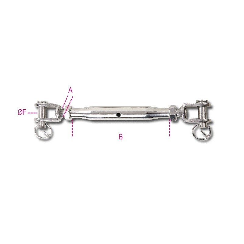 TENDITORI A DUE FORCELLE  A CANAULA INOX M10 8210