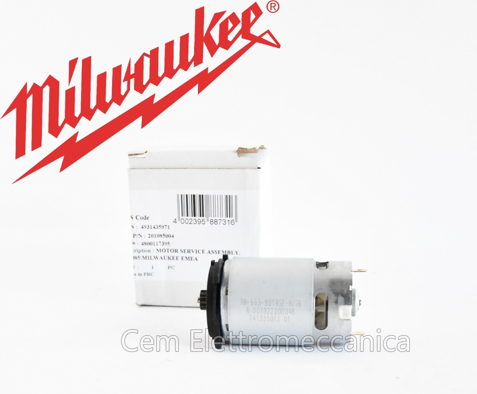 Motore indotto completo MILWAUKEE 12 Volt originale per avvitatore M12 BDD