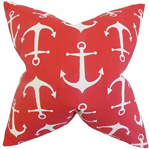 The Pillow Collection Gish Coastal Cuscino Rosso