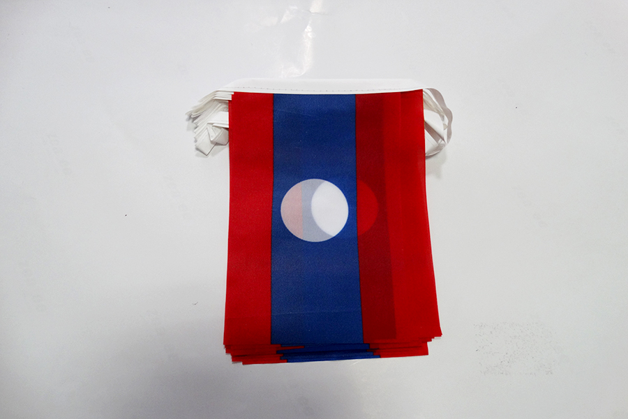 GHIRLANDA 6 metri 20 BANDIERE LAOS 21x15cm - BANDIERA LAOTIANA 15 x 21 cm - FEST