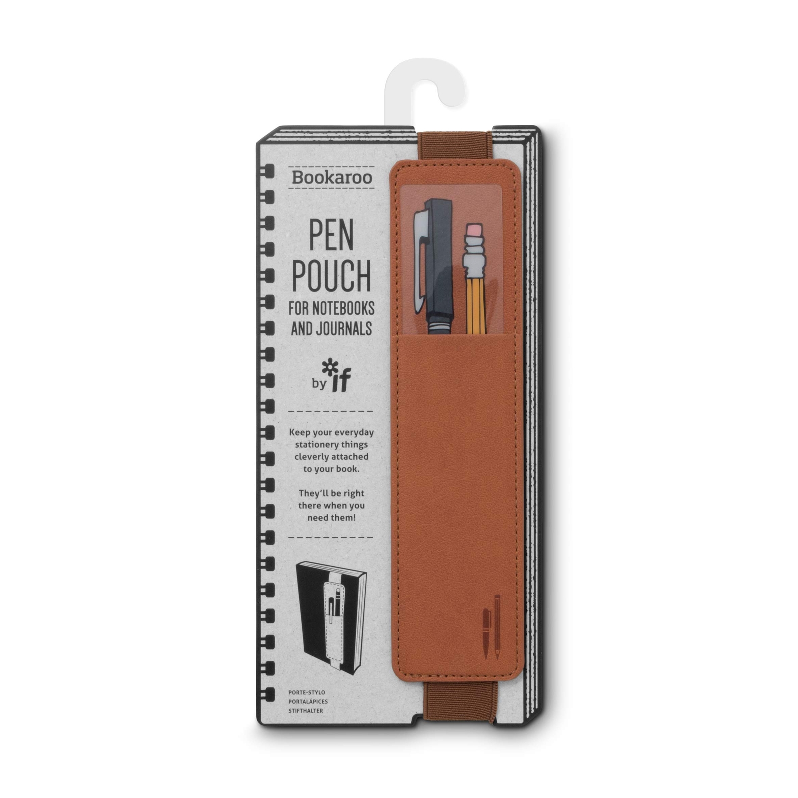 IF 40702 Bookaroo Pen Pouch Notebook/Pen Organiser Elasticated A5 Notebook -Brow