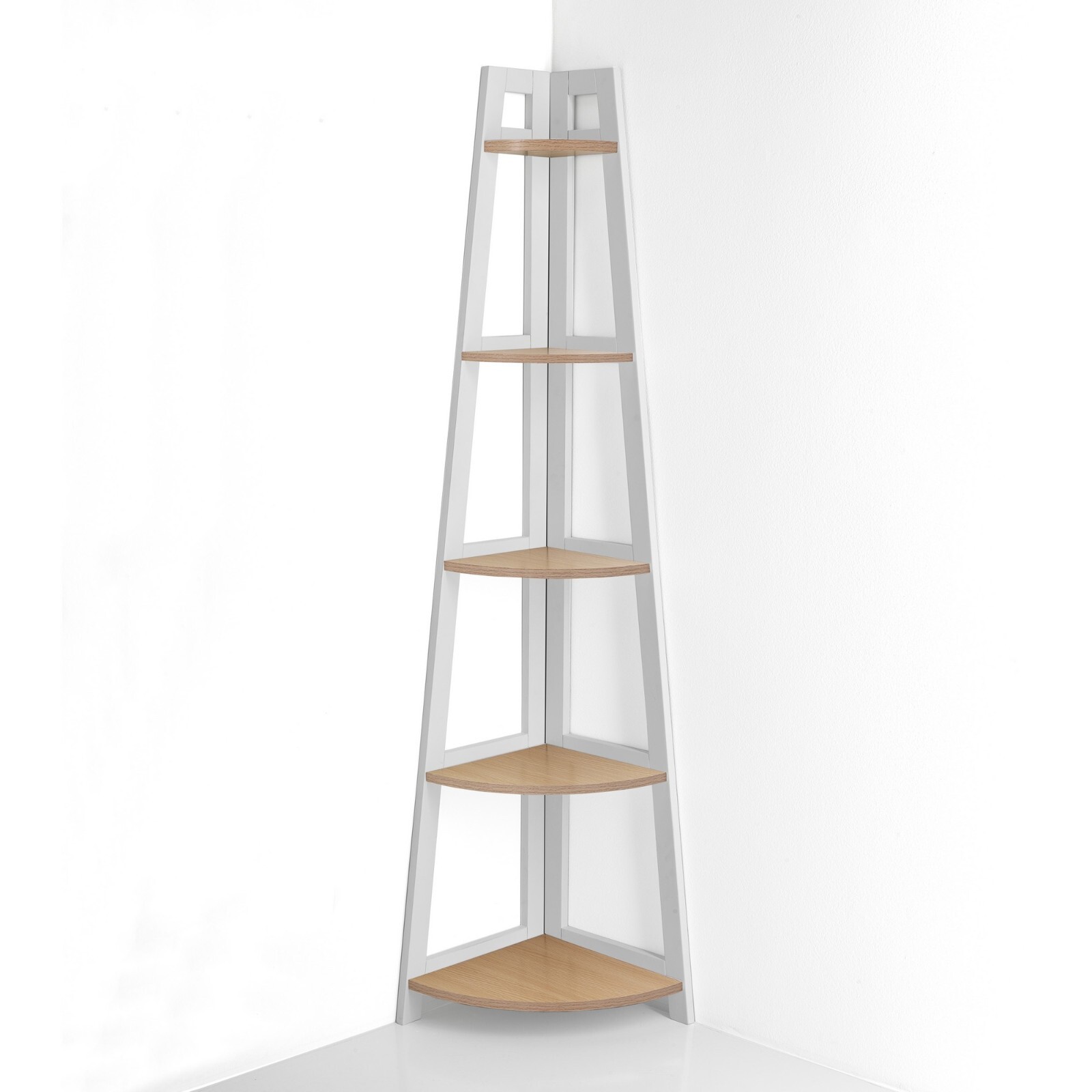 LIBRERIA ANGOLARE SIMY WOOD IN MDF LACCATO BIANCO OPACO ORESTE LUCHETTA
