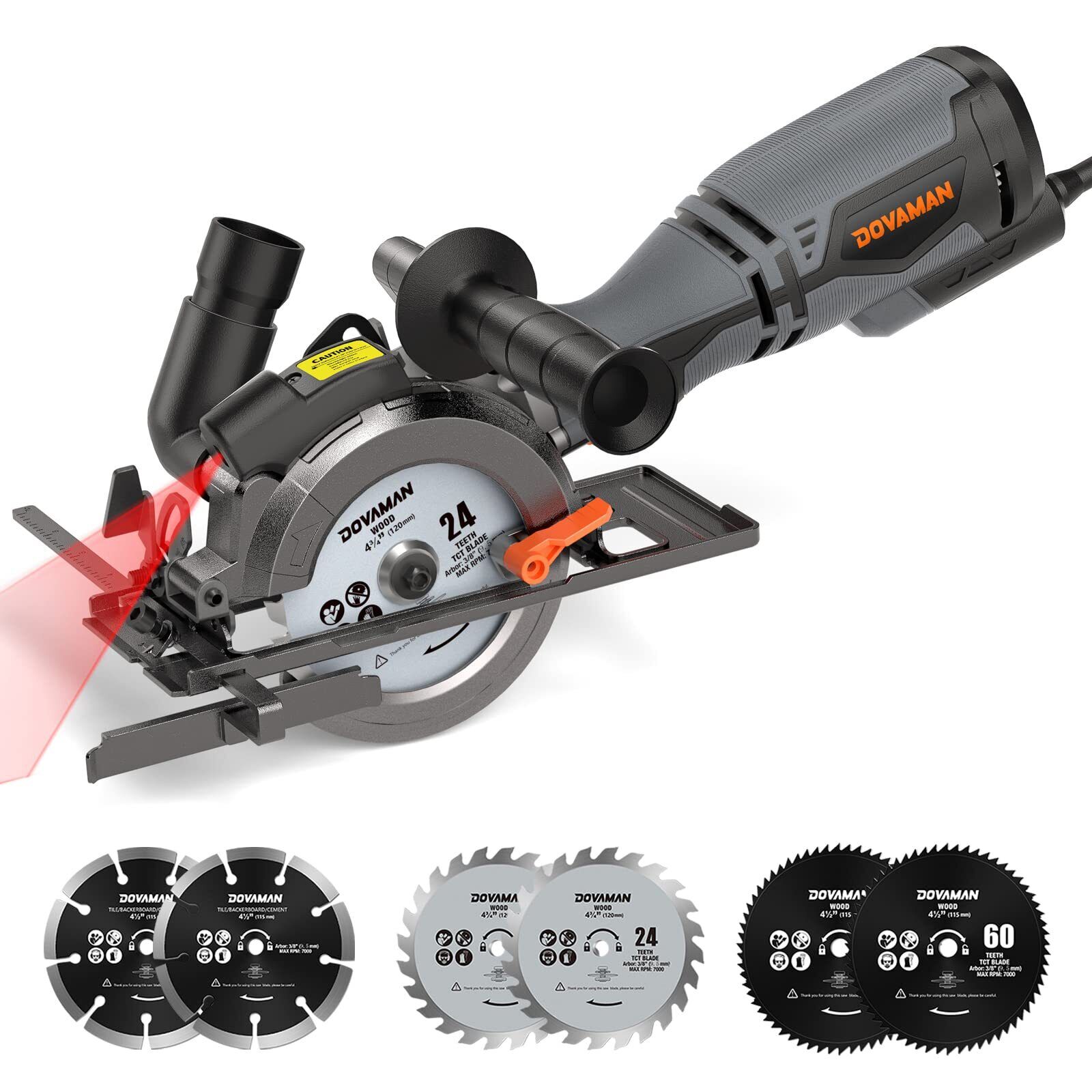 DOVAMAN Sega Circolare per Legno, 710W 115mm Mini Sega Circolare, (B4p)