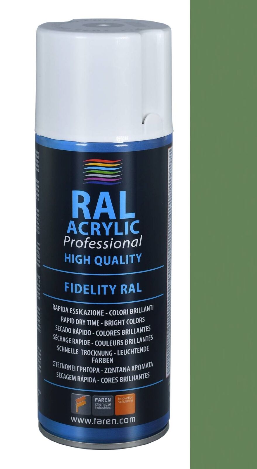 FAREN RAL ACRYLIC,Vernice spray Acrilica 100%, 400ml (RAL 6011 VERDE RESEDA)-1pz