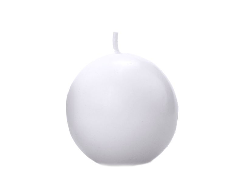 10 CANDELE bianche rotonde sferiche 6 cm 0FBE