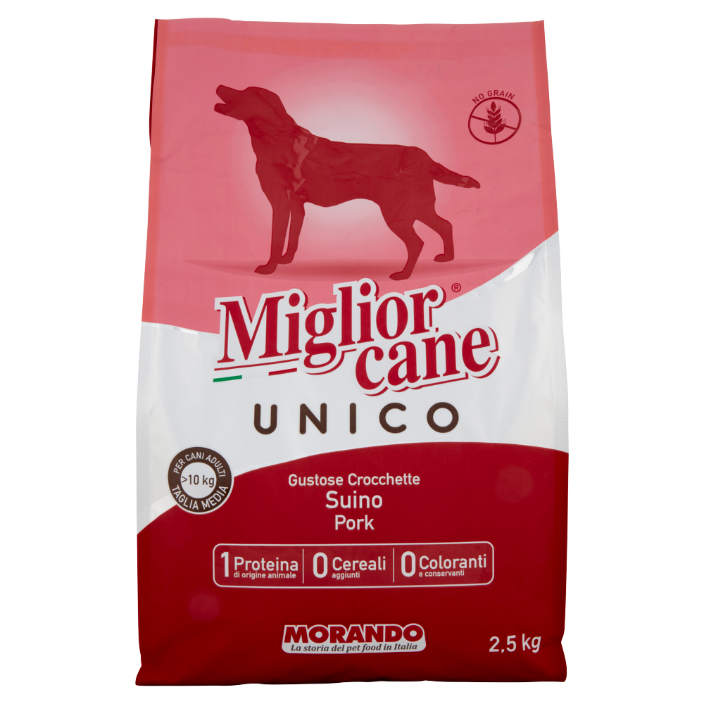 MORANDO MIGLIOR CANE UNICO GUSTOSE CROCCHETTE SUINO PORK SACCO 2,5 KG MEDIUM