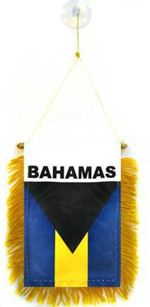 Gagliardetto BAHAMAS 15x10cm con ventosa - BANDIERINA per auto BAHAMENSE 10 x 15