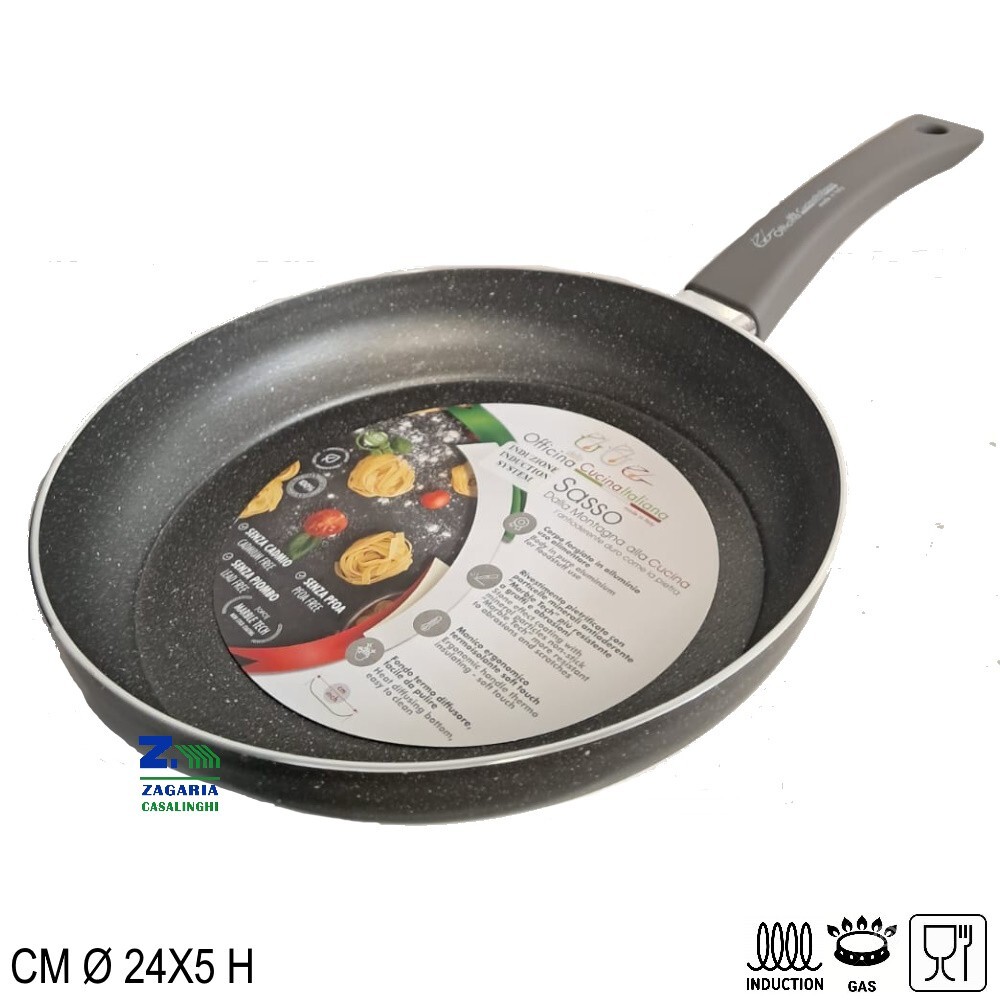 PADELLA MAGNETICA CM 24X5 H IN ALLUMINIO ANTIADERENTE ANCHE PER INDUZIONE