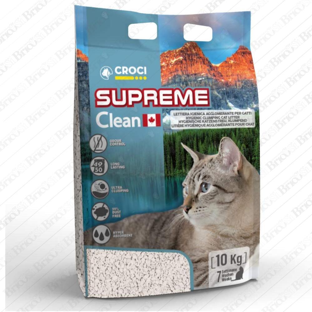 Lettiera igienica Sabbia assorbente Supreme per gatti Bentonite Canadese 10 kg