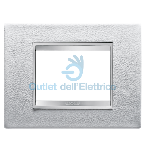 GEWISS GW16203PB PLACCA LUX 3P PELLE BIANCO