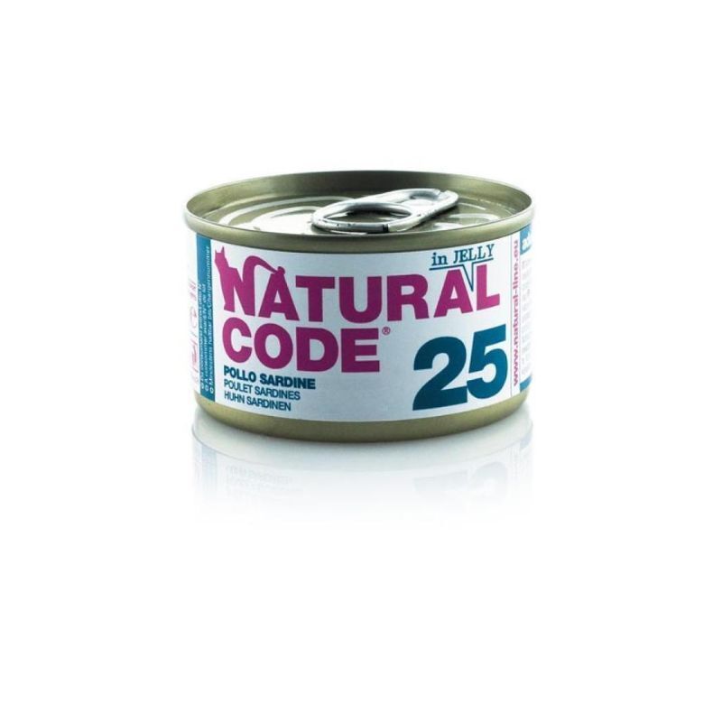 Natural code 25 pollo e sardine in jelly 85gr
