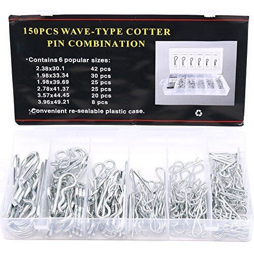 Glarks 150PCS Resistente zincato Hair Pin Cotter Pin Hitch Pin (n6s)