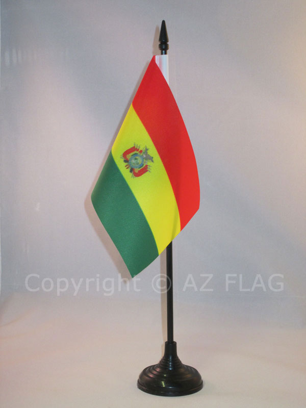 BANDIERA DA TAVOLO BOLIVIA 15x10cm - PICCOLA BANDIERINA BOLIVIANA 10 x 15 cm - N