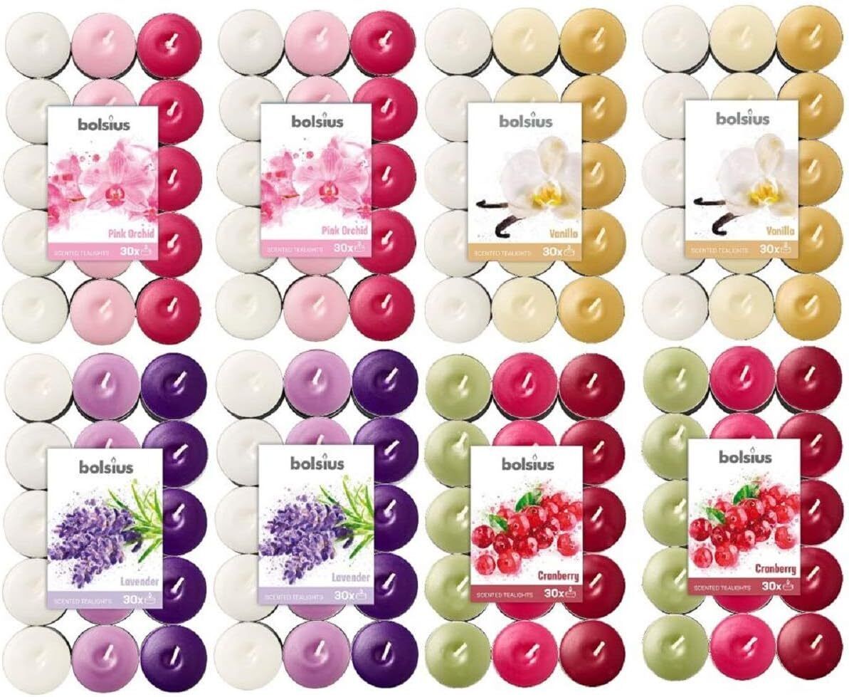 Bolsius Multicolor Tealight Profumate - Set di 240 Unità - Fragranza...