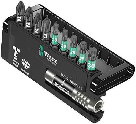 Wera 05057417001 Assortimento di Bit, Set di 10 Pezzi, Bit-Check 10