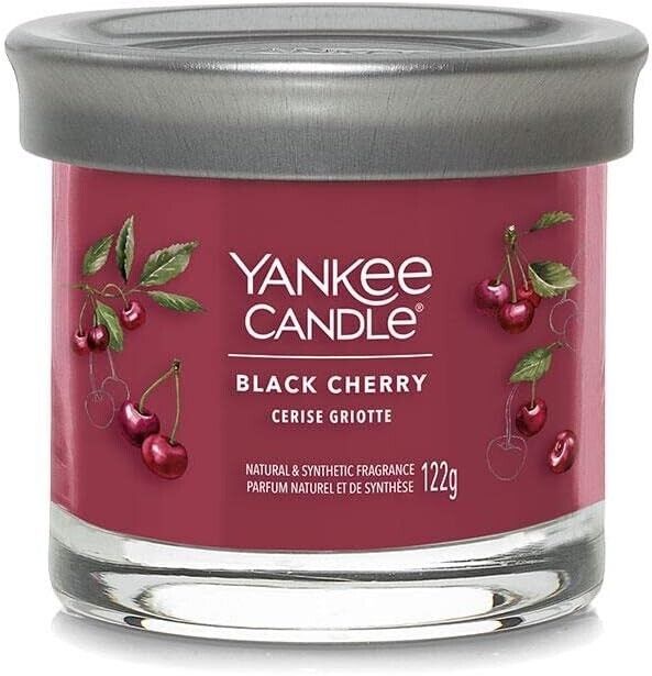 YANKEE CANDLE CANDELA PROFUMATA SIGNATURE TUMBLER PICCOLA BLACK CHERRY SMALL