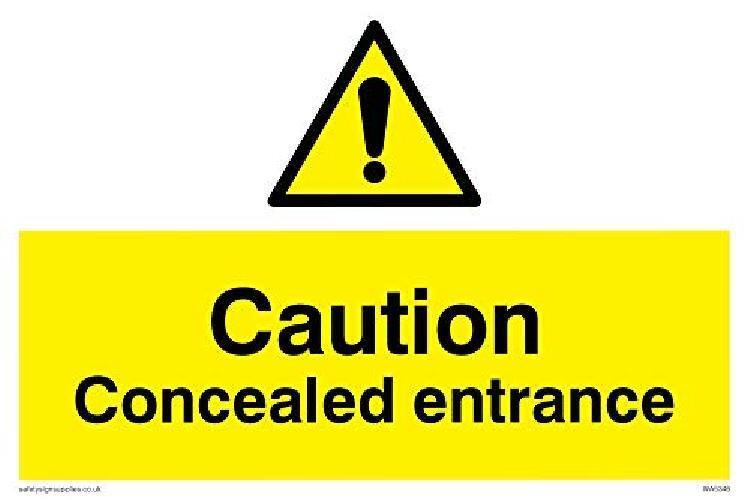 Viking segni wa5346-a2l-3 m Sign"Caution nascosto di ingresso, 3 mm, in plastica