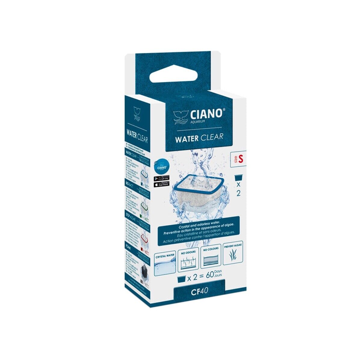 CIANO WATER CLEAR S CIALDA RICAMBIO CARBONE FILTRAGGIO CHIMICO FILTRO ACQUARIO