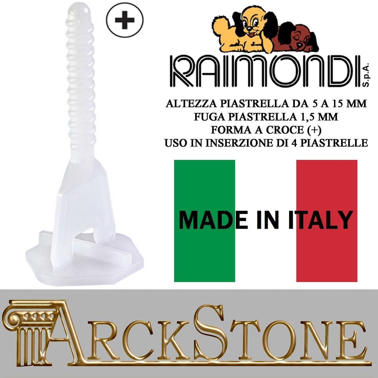 Raimondi RLS 300 Viti Basi Forma Croce + Mattonelle Spessore 5-15 mm Fuga 1,5 mm