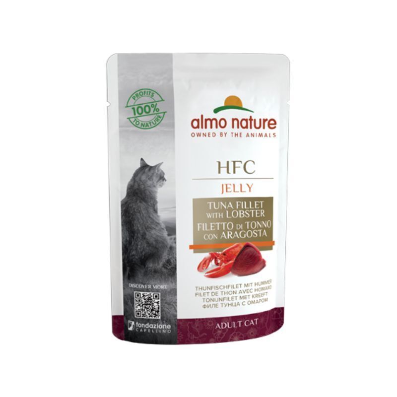 Almo nature cat hfc jelly filetto di tonno e aragosta 55gr