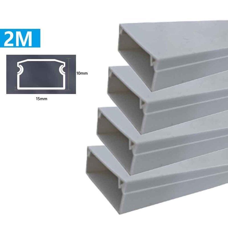 8 Metri Canaline Passacavi In PVC Con Biadesivo e Coperchio 15mm*10mm Bianco - 4