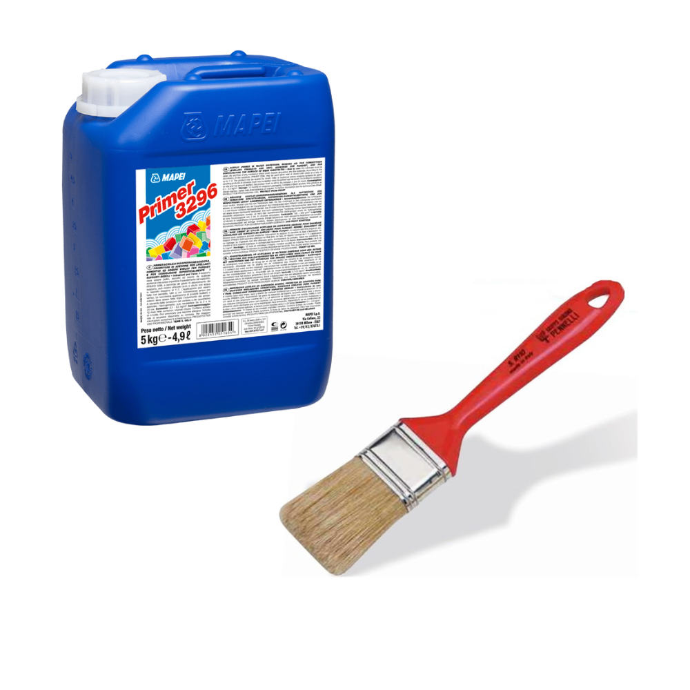 Mapei Primer Acrilico ad Acqua 3296 5 kg Pennellessa Tripla 60 mm Setola Bionda