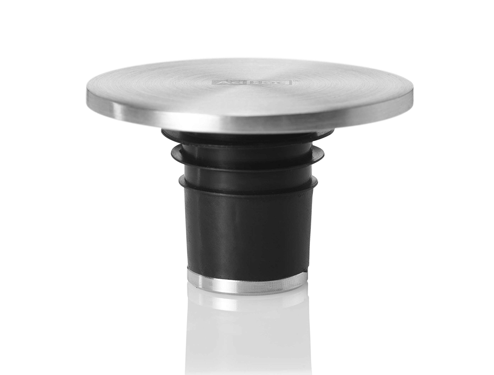 AdHoc FV41 CHAMP Wine Bottle Stopper   Stainless Steel/Silicone   Ultra flat, Ai