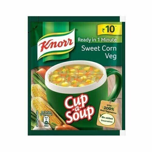 10 confezioni di zuppa di mais dolce istantanea Knorr Cup A Soup 9,5 g ciascuna