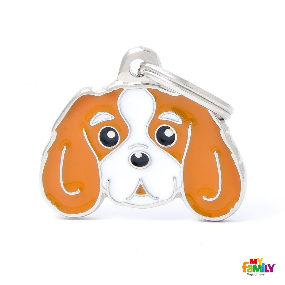 MEDAGLIETTA CANE CAVALIER KING BLENHEIM CON INCISIONE PERSONALIZZATA