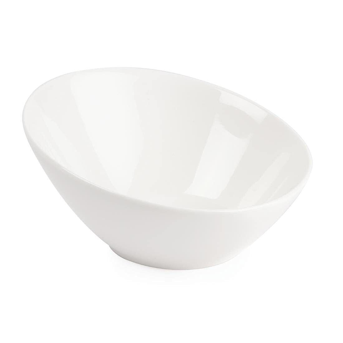 Lumina Belle Cina CF383 ovale inclinato ciotola, bianco (Confezione da 6)