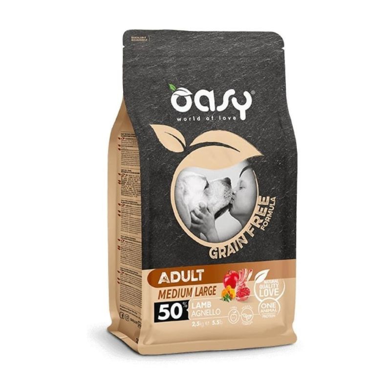 Oasy grain free adult medium/large agnello 12kg