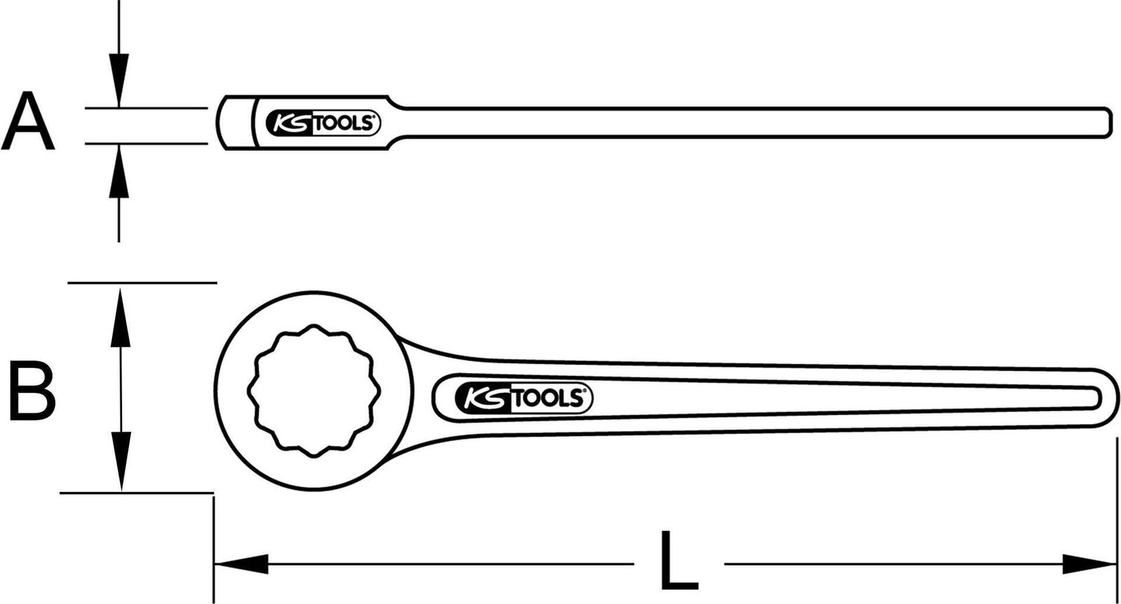 Ks Tools 1481395 KS TOOLS Werkzeuge-Maschinen GmbH Einringschlüssel, gerade, 95